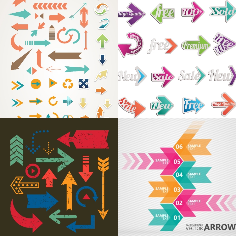 图片[1]-箭头指视方向指向素材大全集PS笔刷AI矢量文件图标高清设计素材-设计猿