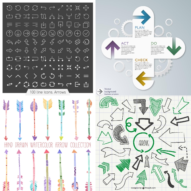 图片[3]-箭头指视方向指向素材大全集PS笔刷AI矢量文件图标高清设计素材-设计猿