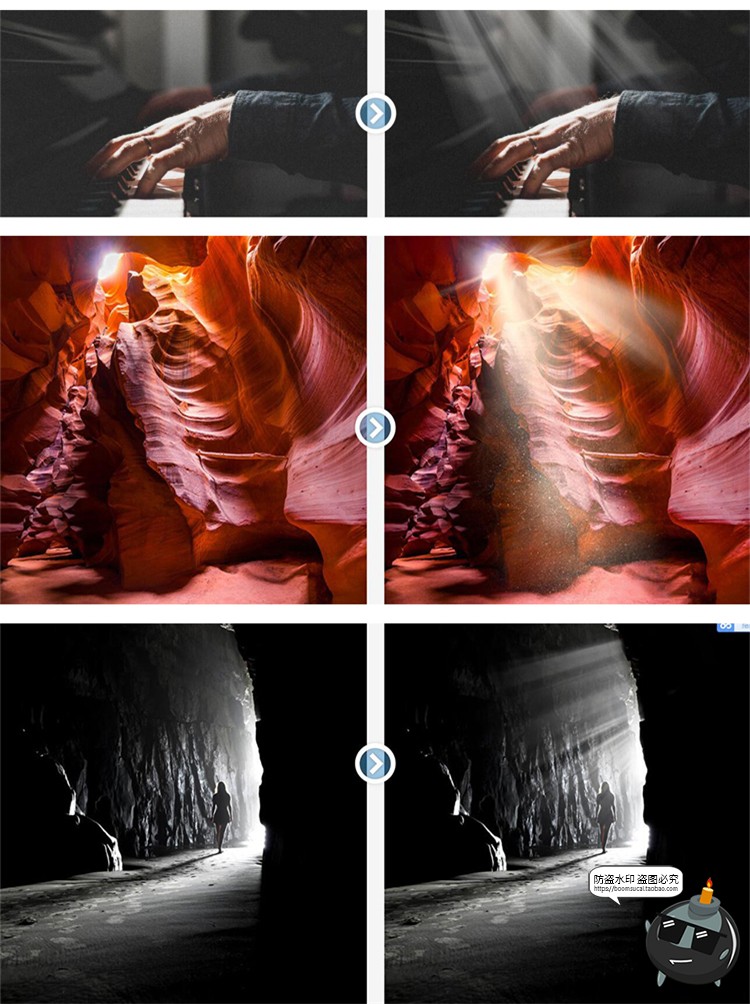 图片[2]-光束光线太阳光窗户光照射直射特效缝隙光效果后期图片合成PS笔刷-设计猿