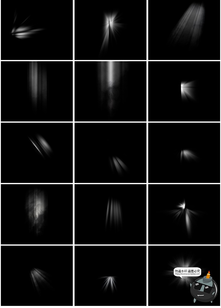 光束光线太阳光窗户光照射直射特效缝隙光效果后期图片合成PS笔刷-设计猿