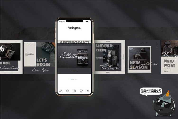 优雅绅士风格雅黑配色摄影照片图片图文排版海报PSD模板PS素材-设计猿