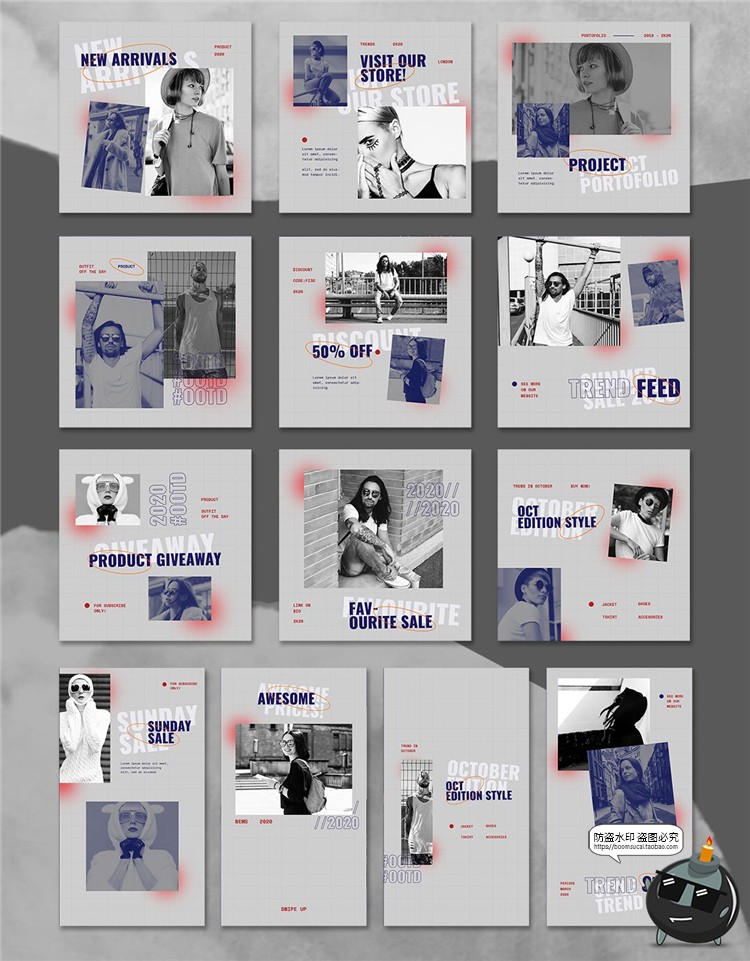 时尚街头复古单色服饰服装新品宣传海报图文排版PSD模板PS素材-设计猿