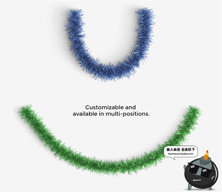 精美圣诞节喜庆礼花彩带花装饰PSD源文件PS设计素材元素合集-设计猿