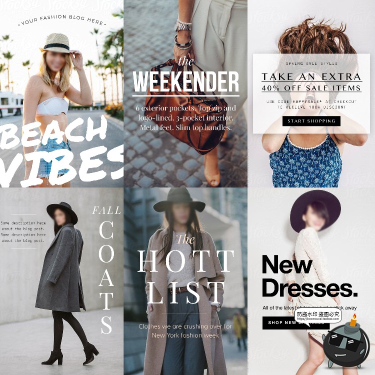 欧美风时尚杂志画册封面文字排版排列平面海报PSD模板素材附字体-设计猿