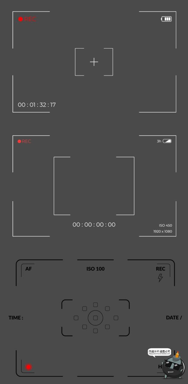 相机录影取景器特效摄影效果创意后期叠加合成PNG免抠边框PS素材-设计猿