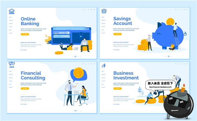 简约扁平化banner海报着陆页页面UI插画设计AI矢量模板素材-设计猿