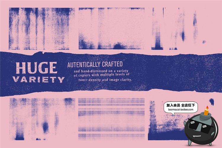 图片[1]-复古磨损噪点掉色粗糙颗粒效果纹理特效PSD样式模板PS设计素材-设计猿