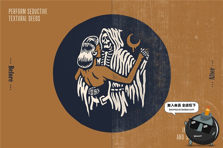 图片[7]-复古磨损噪点掉色粗糙颗粒效果纹理特效PSD样式模板PS设计素材-设计猿