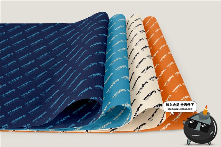 礼品包装纸背景墙纸PS图案效果图展示VI贴图文创样机PSD模板素材-设计猿