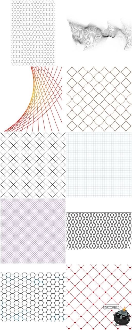 科技网络横竖线条网状方格参考线虚线免抠PNG透明背景图片PS素材-设计猿