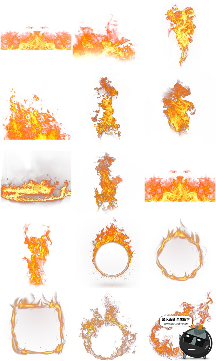 透明火焰特效字母燃烧火苗烈火后期合成海报装饰元素PNG免扣素材-设计猿