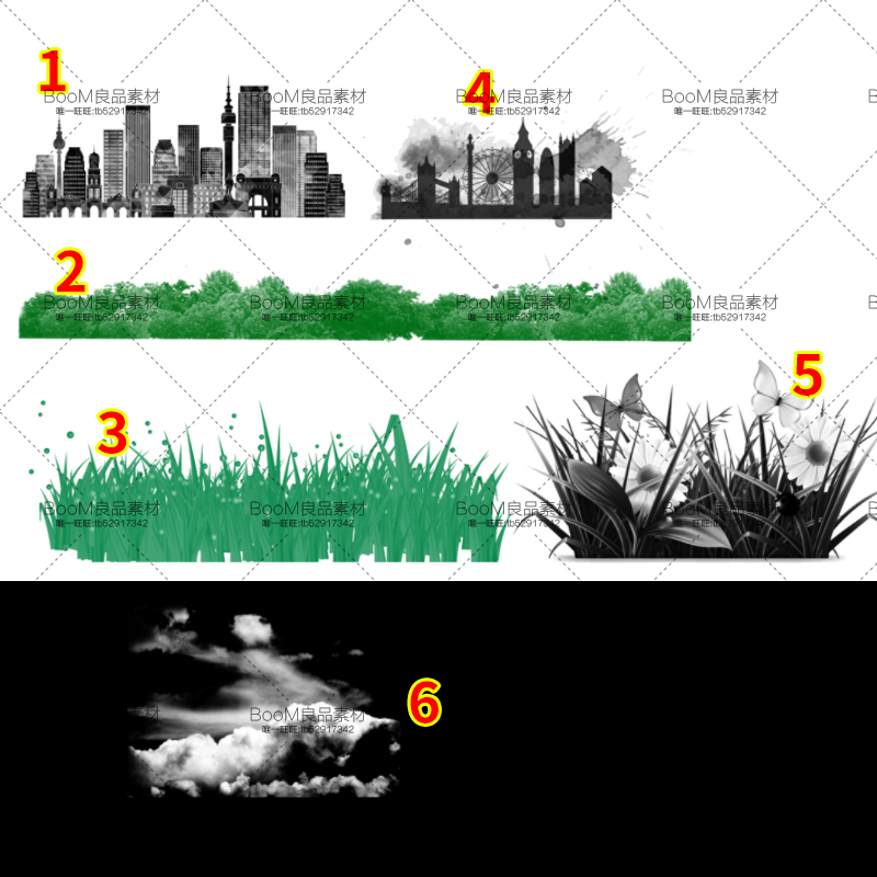 图片[1]-花草树木等植物石头笔刷平面树草本植物景观涂鸦PS笔刷PS设计素材-设计猿
