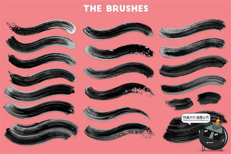 图片[4]-丙烯酸涂料风颜料油漆手绘涂抹绘画油画效果AI矢量笔触笔刷AI素材-设计猿