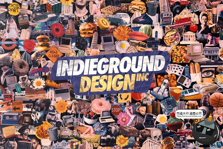 美式潮流复古美学老式杂志明信片书籍报纸剪贴艺术品插画PNG素材-设计猿