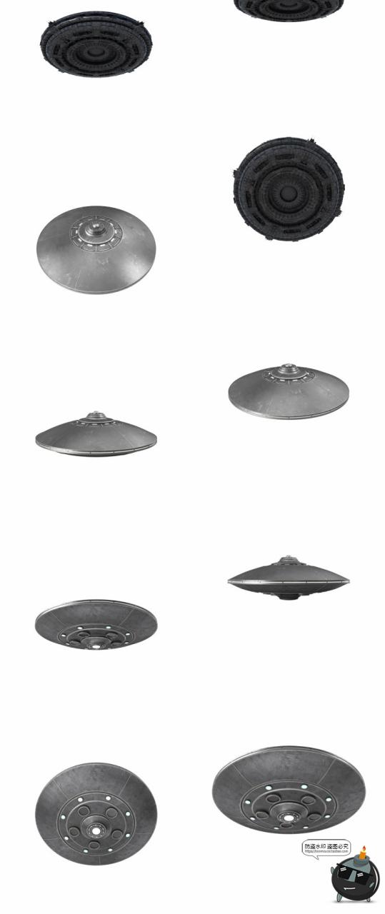 科幻未来飞碟宇宙外星飞船平面后期合成PSD模板PNG免抠图片PS素材-设计猿