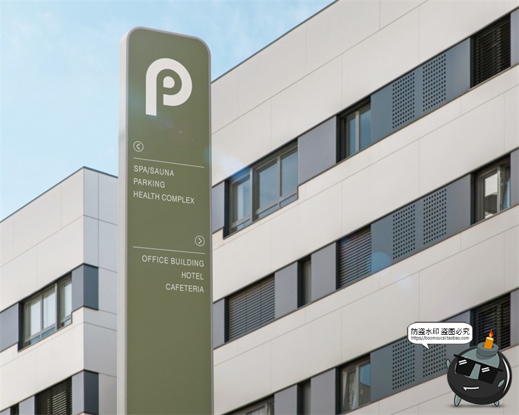 寻路户外标识牌导视牌路标指示牌方向牌地标牌样机PSD模板PS素材-设计猿