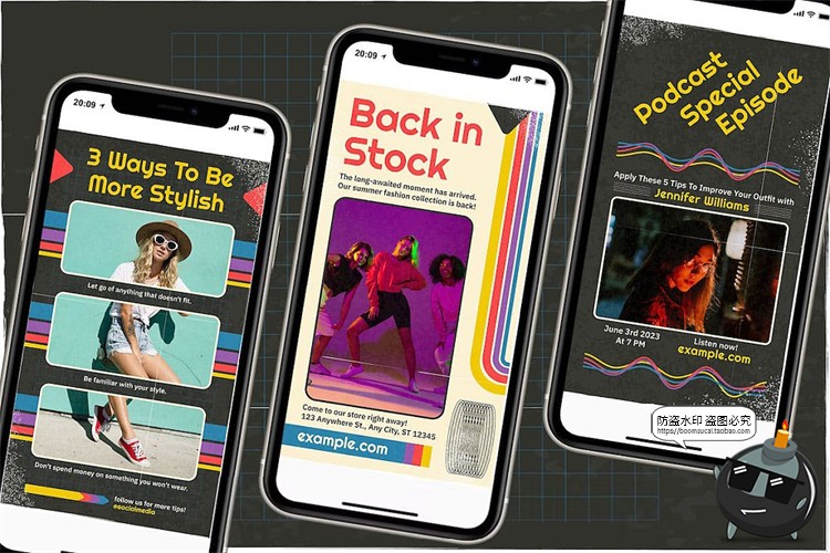 潮流复古VHS录像带怀旧海报图文排版AI矢量PSD模板海报版式素材-设计猿