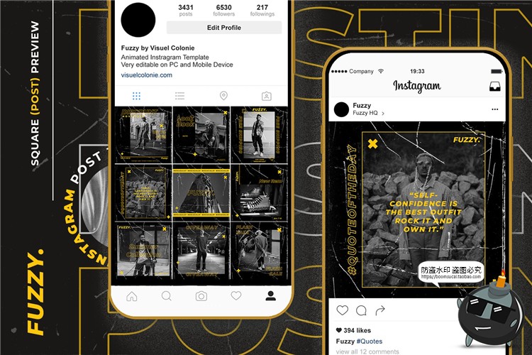划痕效果刮痕斑驳风格做旧图文排版个性宣传海报PSD模板PS素材-设计猿