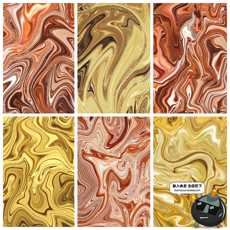 华丽金色金属液体流动抽象纹理背景海报平面JPG图片高清素材-设计猿