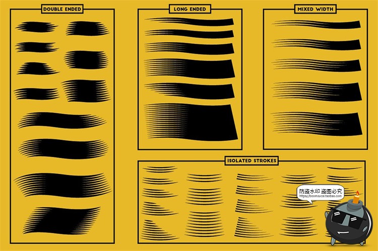 图片[3]-100款木刻风格版画锐利线条清晰锋利剪贴插画效果Ai矢量笔刷素材-设计猿