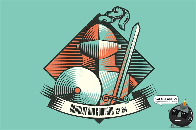 图片[10]-100款木刻风格版画锐利线条清晰锋利剪贴插画效果Ai矢量笔刷素材-设计猿