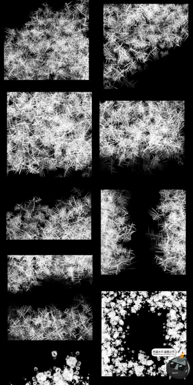 图片[3]-冻结雪花冰晶结冰冬季窗户冰纹纹理纹路PS笔刷后期合成PS设计素材-设计猿