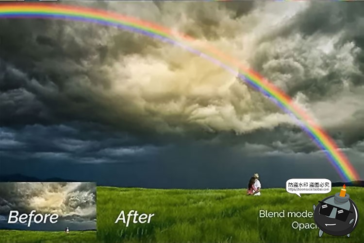 彩虹特效光效图片唯美照片叠层影后后期效果合成PNG免抠PS素材-设计猿