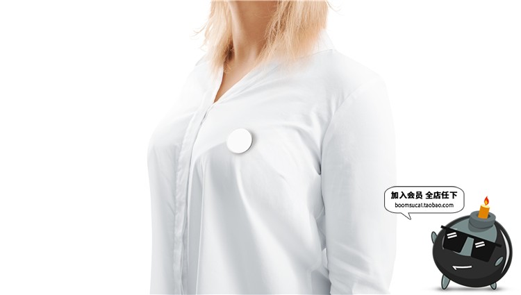 金属胸针徽章别针PS文创样机效果图展示mockup提案PSD模板PS素材-设计猿