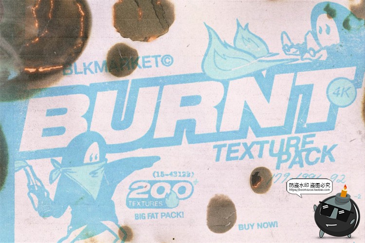 图片[1]-复古做旧燃烧纸张烧焦边缘烧裂旧纸张PNG纹理背景ABR笔刷PS素材-设计猿