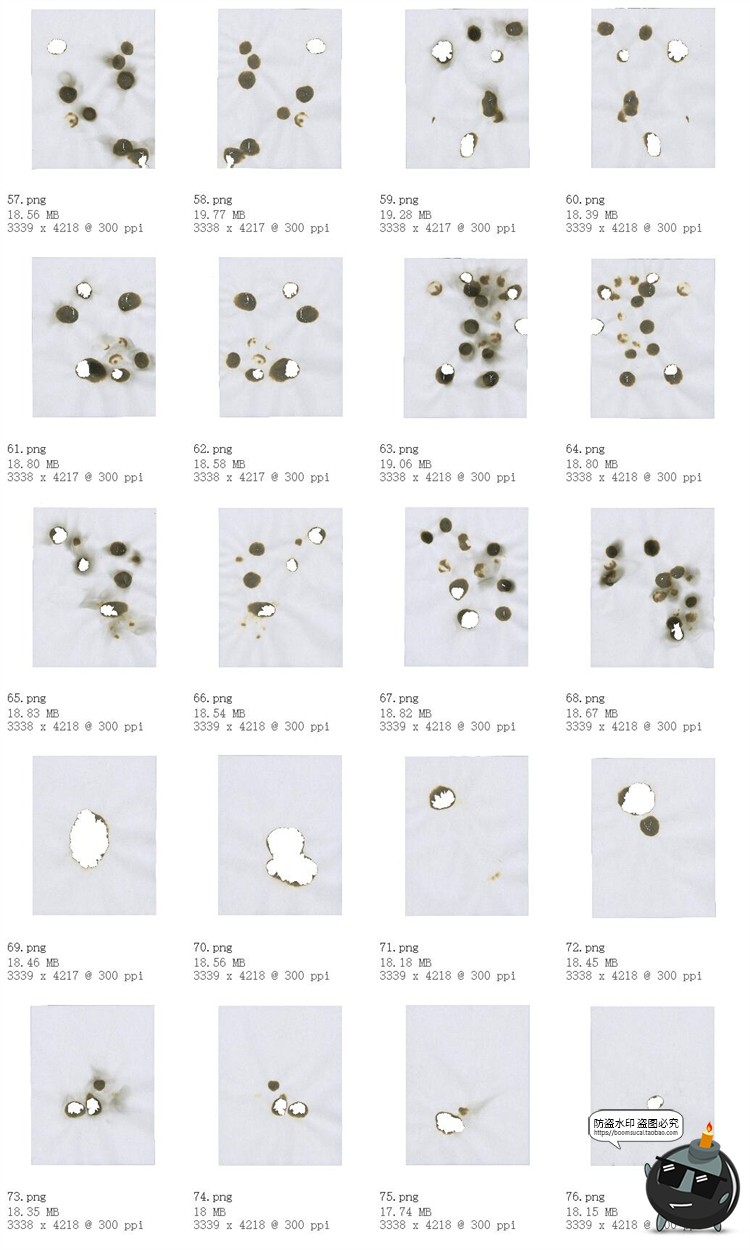 图片[5]-复古做旧燃烧纸张烧焦边缘烧裂旧纸张PNG纹理背景ABR笔刷PS素材-设计猿