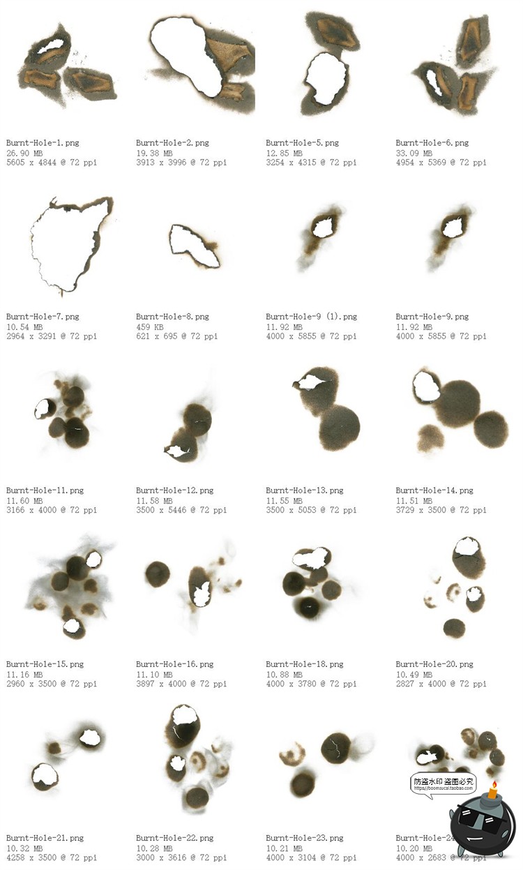 图片[9]-复古做旧燃烧纸张烧焦边缘烧裂旧纸张PNG纹理背景ABR笔刷PS素材-设计猿