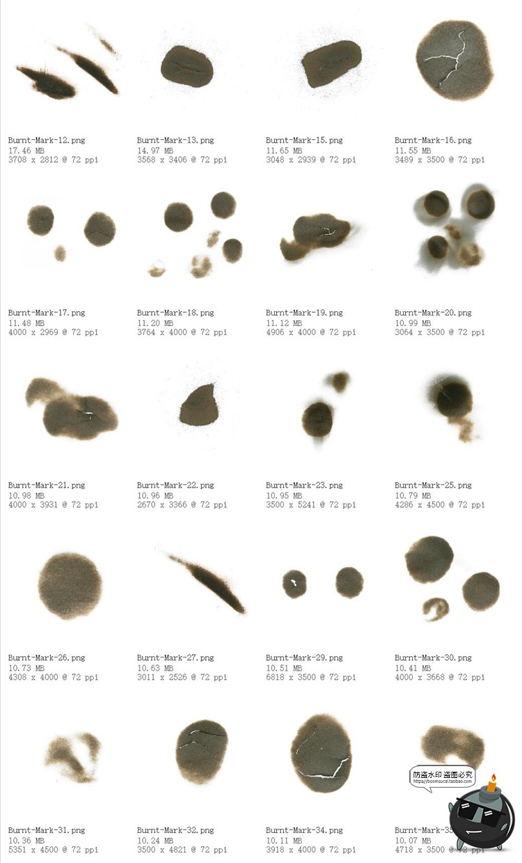 图片[11]-复古做旧燃烧纸张烧焦边缘烧裂旧纸张PNG纹理背景ABR笔刷PS素材-设计猿