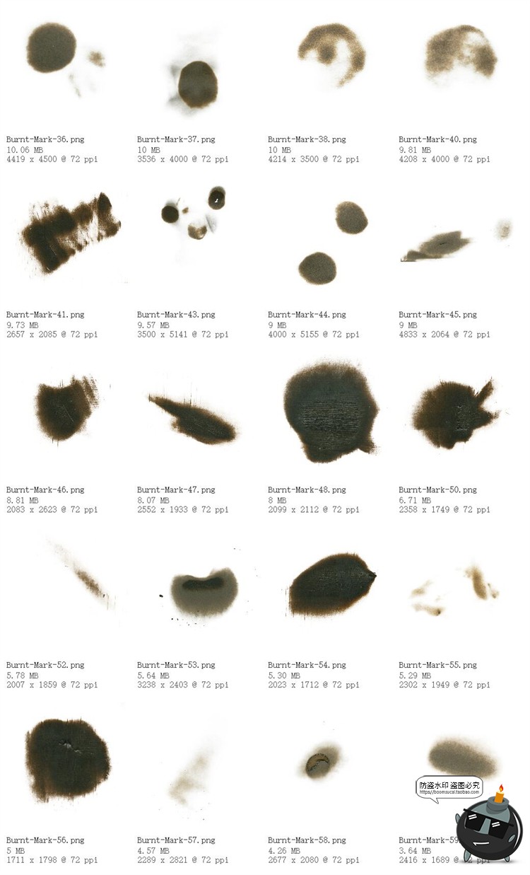 图片[12]-复古做旧燃烧纸张烧焦边缘烧裂旧纸张PNG纹理背景ABR笔刷PS素材-设计猿
