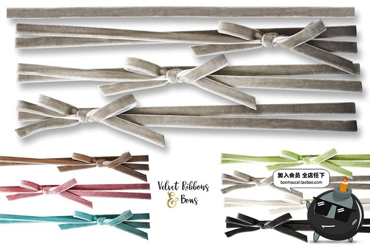 天鹅绒缎带闪光缎带和蝴蝶结彩带礼物绳结设计元素PNG免抠PS素材-设计猿