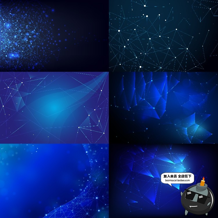 科技互联网大数据粒子线条几何抽象形状电线连接AI矢量背景素材-设计猿