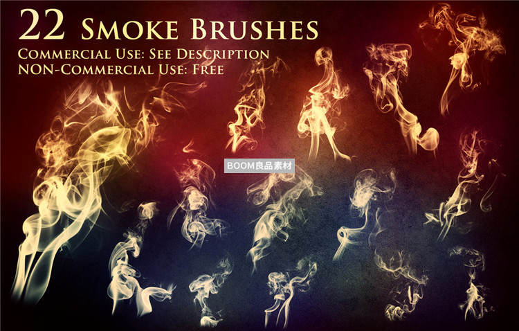 图片[1]-烧香薰烟雾效果素材特效PS笔刷画笔后期合成元素（另含asl文件）-设计猿