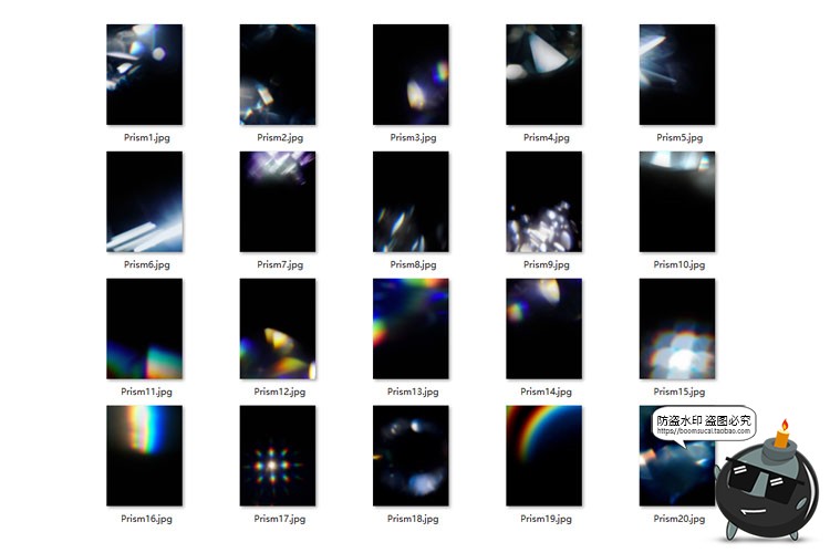 高清炫彩棱镜自然光效水晶彩虹光斑后期叠加背景JPG黑底图片素材-设计猿