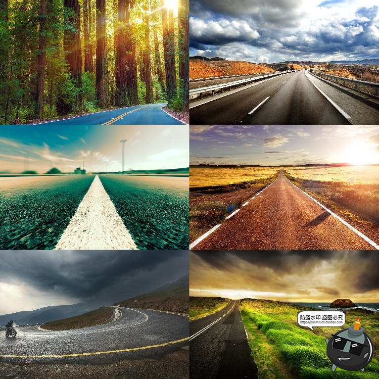 图片[1]-高清柏油公路沥青道路马路自然风光背景风景后期合成JPG图片素材-设计猿
