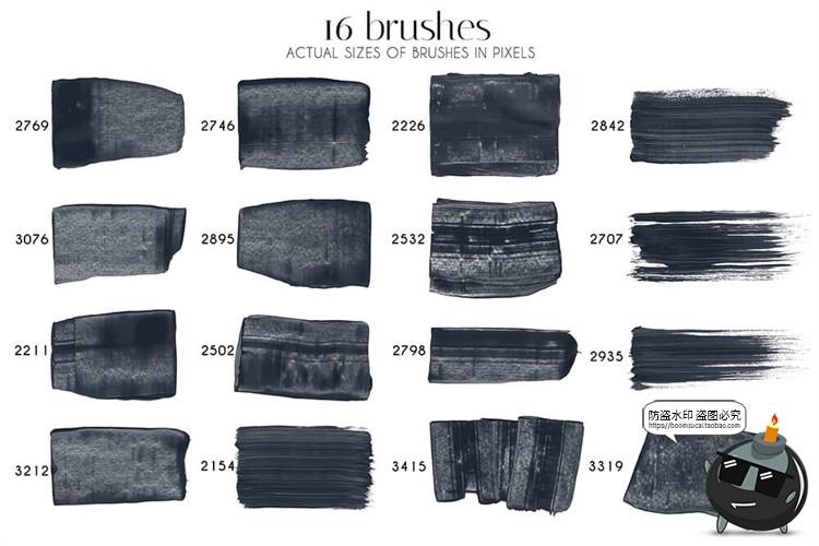 图片[2]-水彩粉末晕染效果画笔涂抹痕迹文艺PS笔刷brush笔触ABR格式素材-设计猿