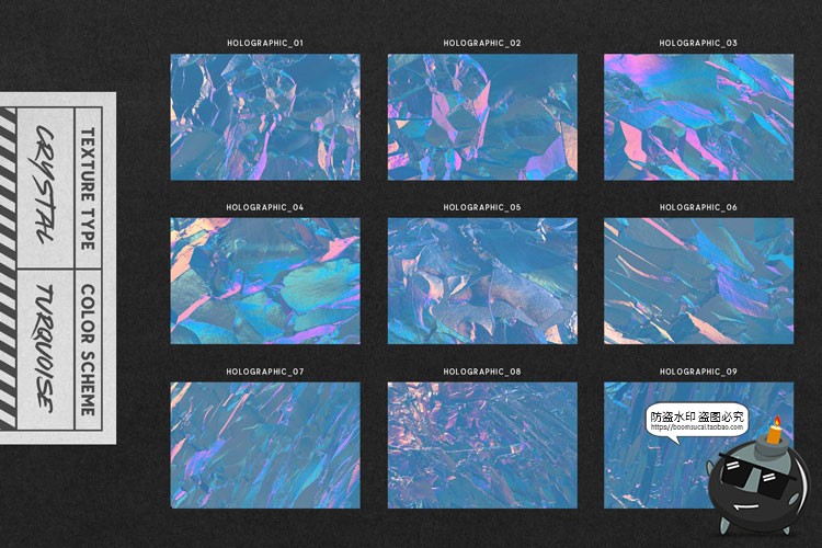 潮流全息渐变褶皱反光锡箔纸霓虹风格纹理底纹背景JPG图片素材-设计猿