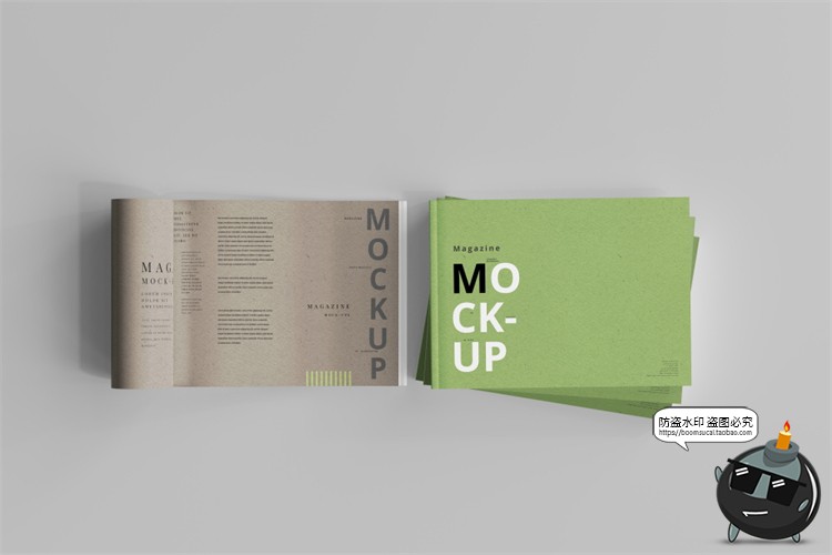 图片[1]-横板产品宣传画册书籍杂志本子封面展开叠起智能样机PSD模板素材-设计猿