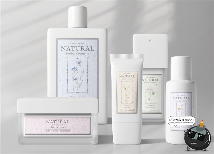 图片[9]-化妆品护肤品方形瓶子包装样机洗浴沐浴组合VI样机PSD模板PS素材-设计猿