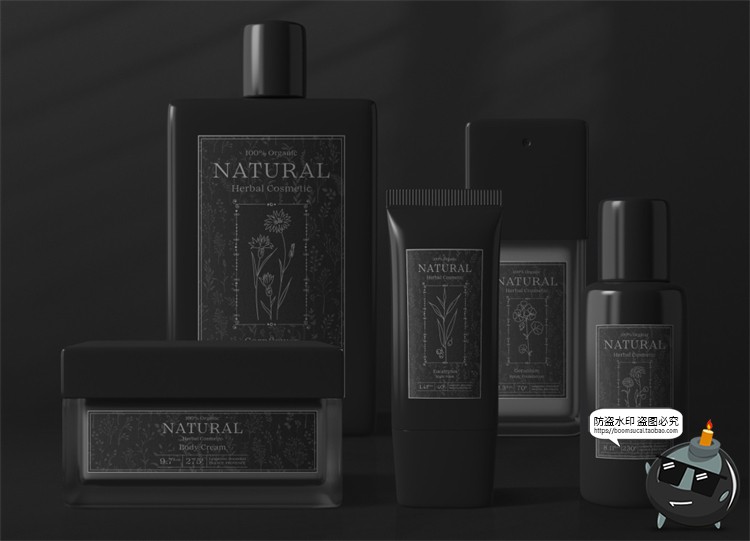 图片[11]-化妆品护肤品方形瓶子包装样机洗浴沐浴组合VI样机PSD模板PS素材-设计猿