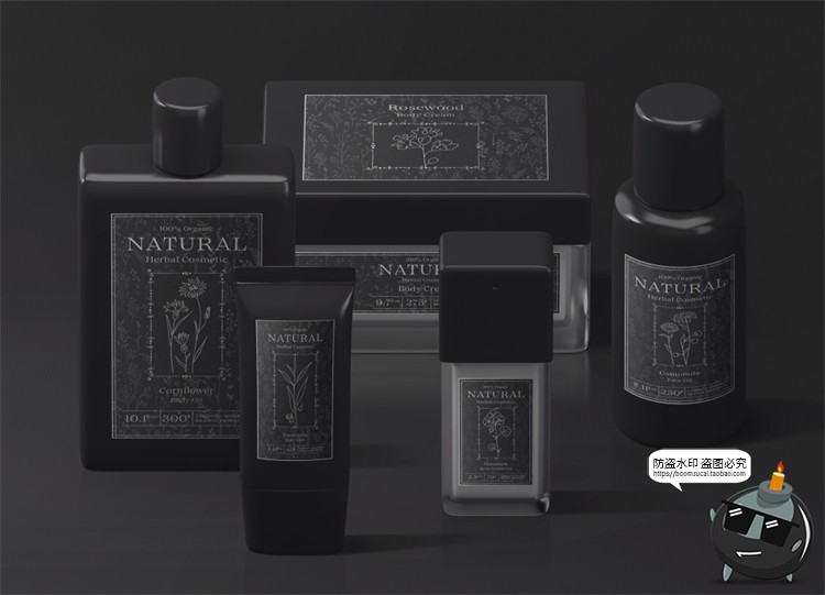 图片[12]-化妆品护肤品方形瓶子包装样机洗浴沐浴组合VI样机PSD模板PS素材-设计猿