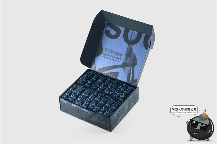 图片[4]-袜子包装长袜盒型礼盒飞机盒包装展示智能贴图样机PSD模板PS素材-设计猿