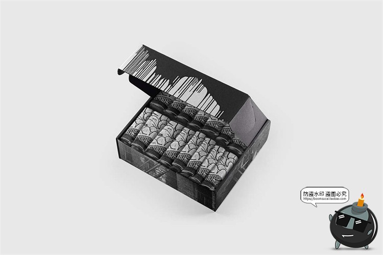 袜子包装长袜盒型礼盒飞机盒包装展示智能贴图样机PSD模板PS素材-设计猿