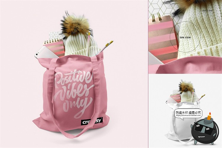 图片[6]-帆布袋布袋购物袋手提袋单肩袋装满物品智能贴图样机PSD模板素材-设计猿