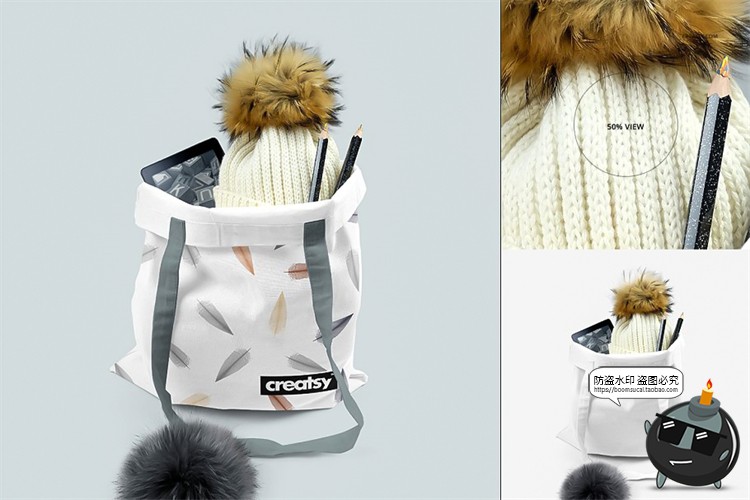 图片[7]-帆布袋布袋购物袋手提袋单肩袋装满物品智能贴图样机PSD模板素材-设计猿