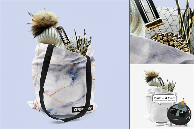 图片[10]-帆布袋布袋购物袋手提袋单肩袋装满物品智能贴图样机PSD模板素材-设计猿