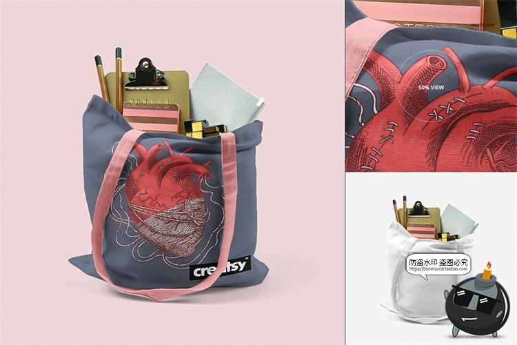 图片[11]-帆布袋布袋购物袋手提袋单肩袋装满物品智能贴图样机PSD模板素材-设计猿